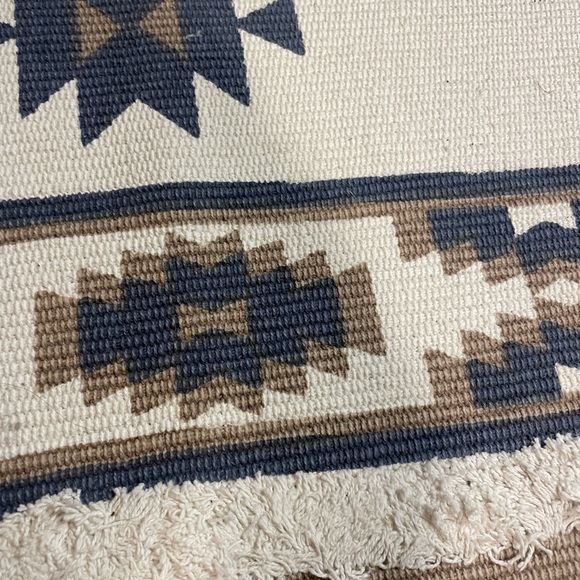 Blue and Brown Aztec Rug - Picture 5 of 7